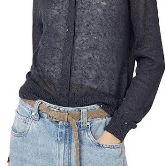 Brunello Cucinelli Paillette Charco Grey Cardigan, NWT, Size M